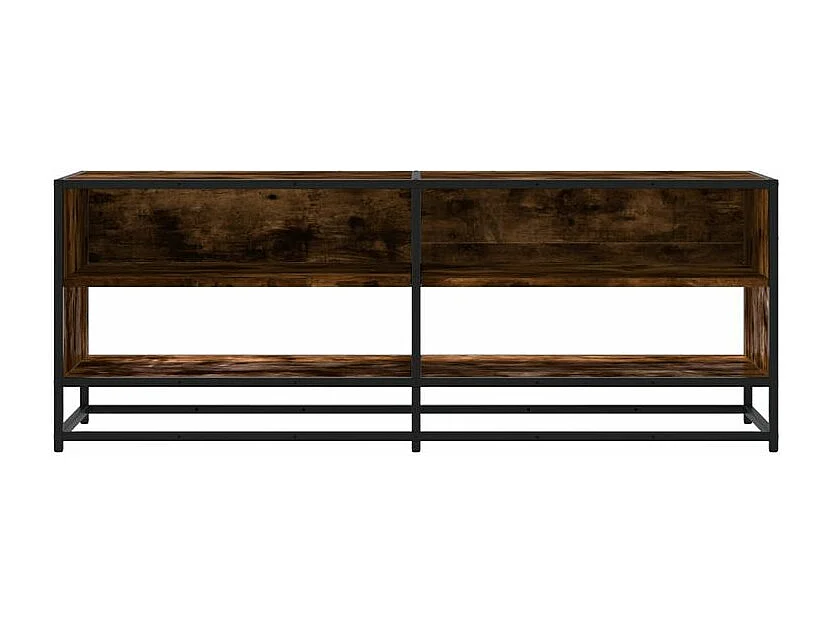 Meuble TV chêne fumé 120,5x40x46 bois d'ingénierie et métal
