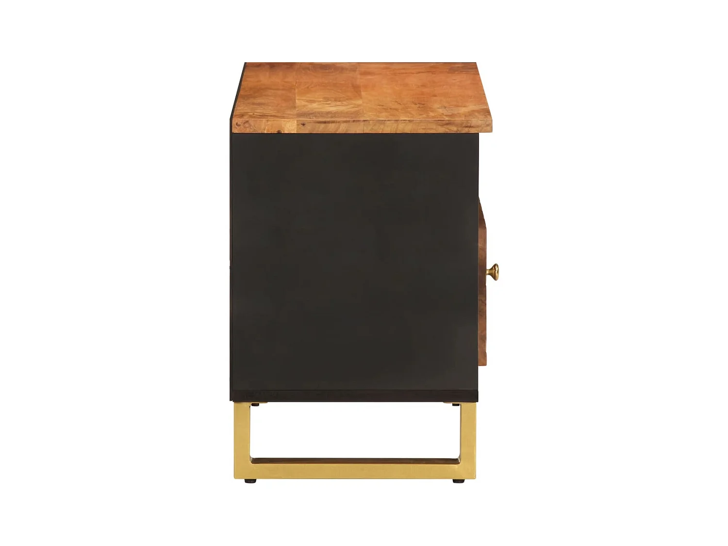 Meuble TV marron et noir 80x33,5x46 bois massif de manguier