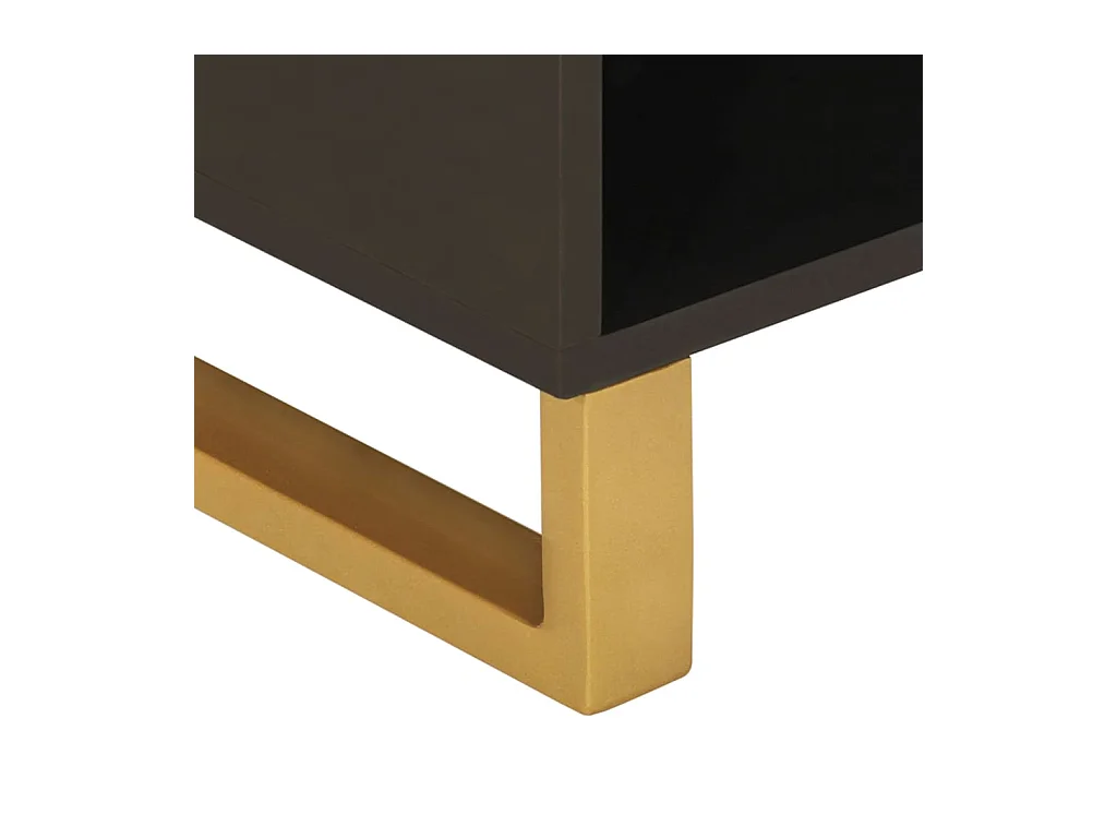 Meuble TV marron et noir 80x33,5x46 bois massif de manguier