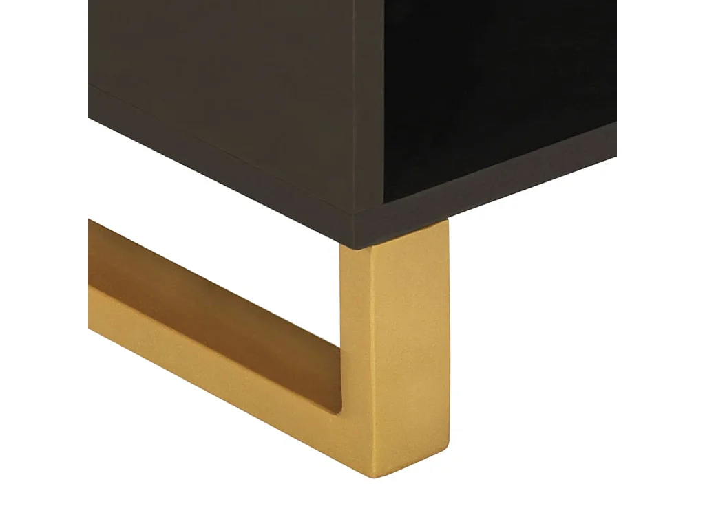Meuble TV marron et noir 80x33,5x46 bois massif de manguier