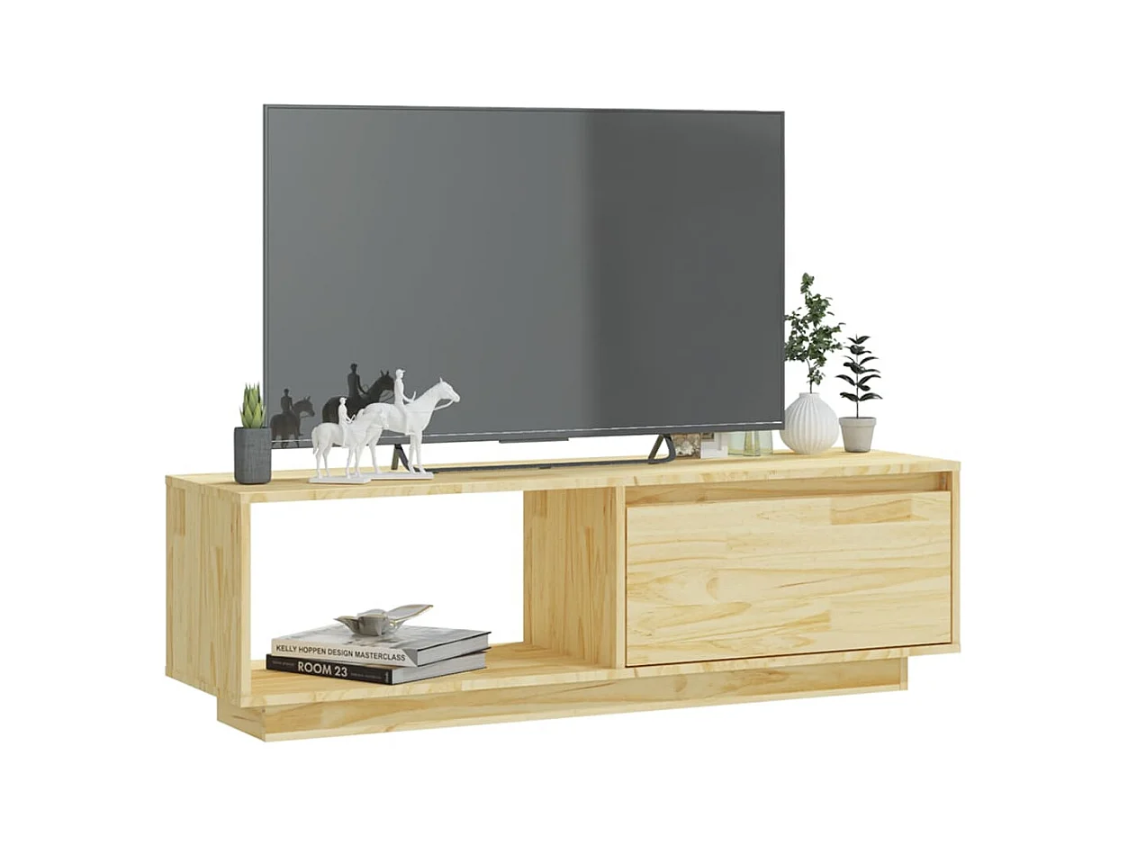 Meuble TV 110x30x33,5 Bois de pin massif