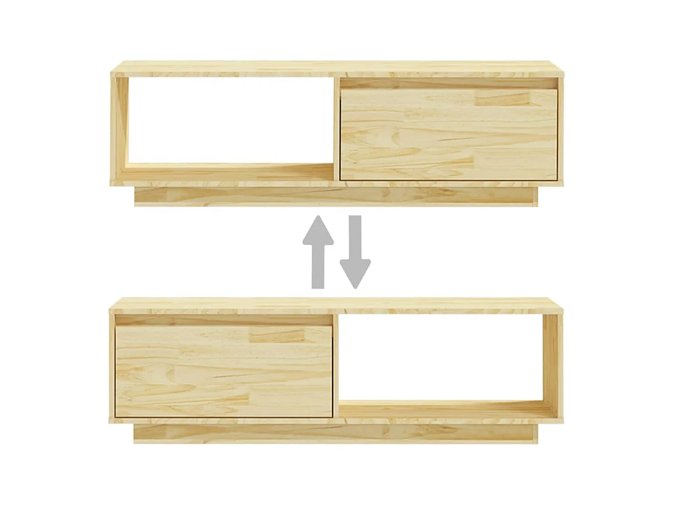 Meuble TV 110x30x33,5 Bois de pin massif