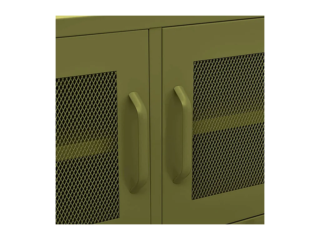 Meuble TV Vert olive 105x35x50 Acier