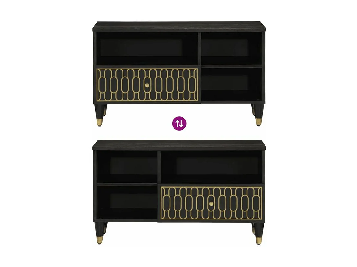 Meuble TV 80x33x46 bois massif de manguier