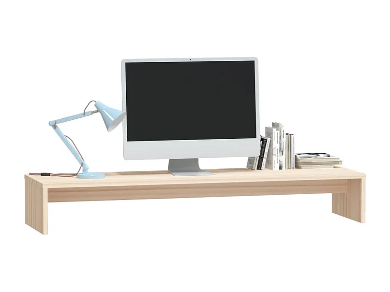 Support de moniteur 100x27x15 Bois de pin solide