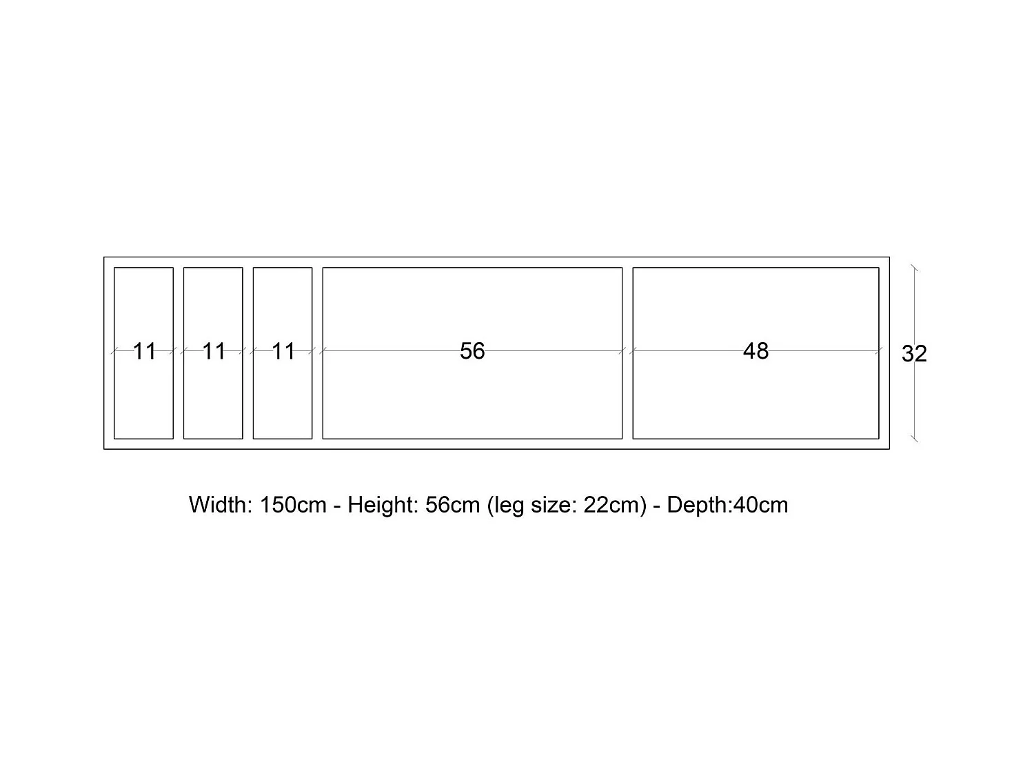 Meuble TV 3 portes 3 étagères verticales bois clair Bibola 150cm