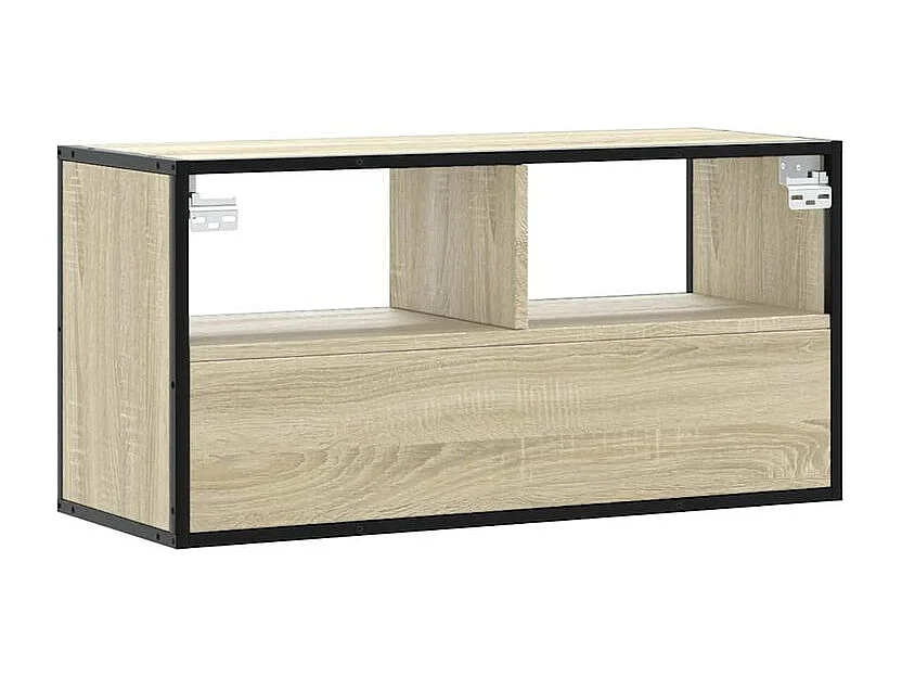 Meuble TV chêne sonoma 80x31x39,5 bois d'ingénierie et métal