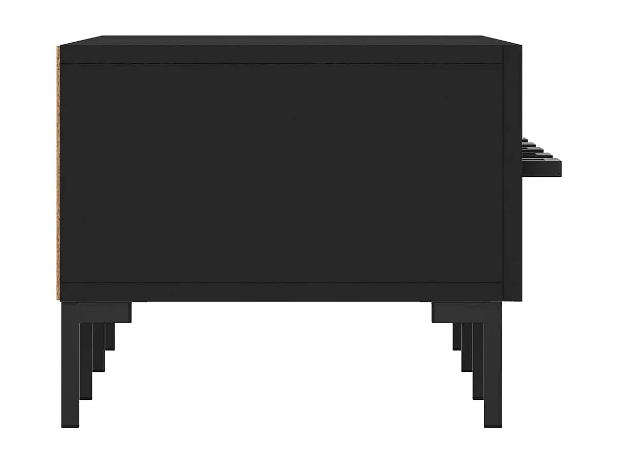 Meuble TV noir 150x36x30 bois d'ingénierie