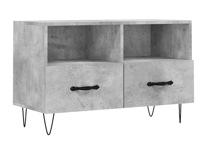 Meuble TV Gris béton 80x36x50 Bois d'ingénierie