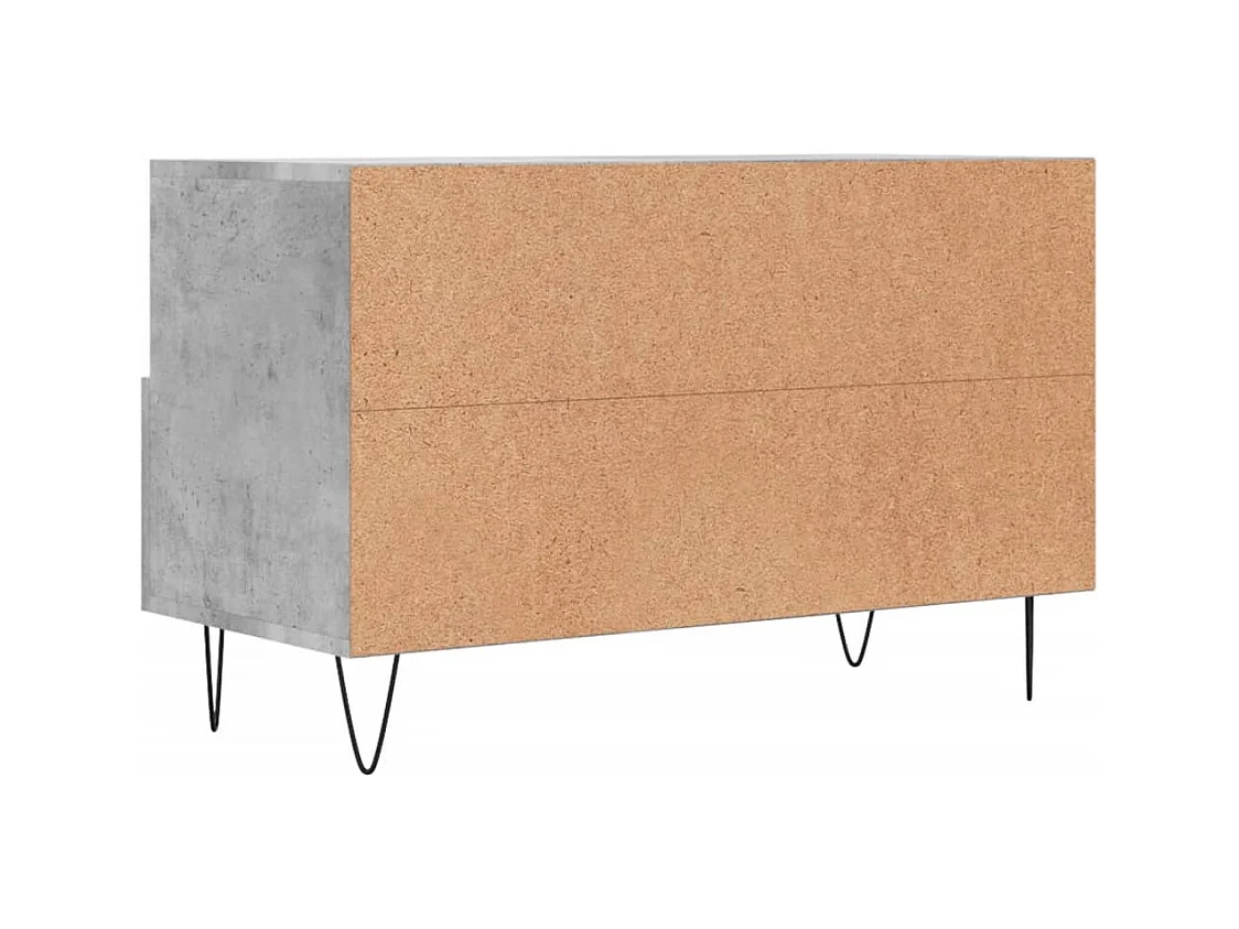 Meuble TV Gris béton 80x36x50 Bois d'ingénierie