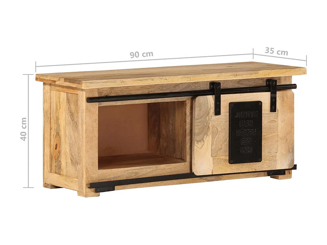 Meuble TV 90x35x40 Bois massif de manguier