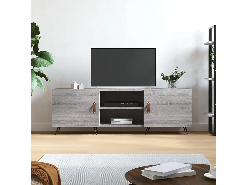 Meuble TV sonoma gris 150x30x50 bois d'ingénierie