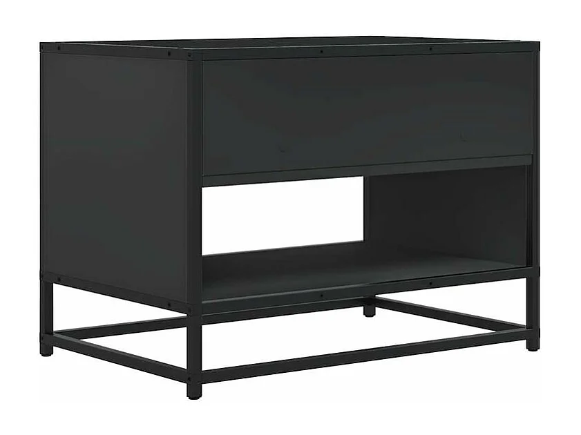 Meuble TV noir 61x40x46 bois d'ingénierie et métal