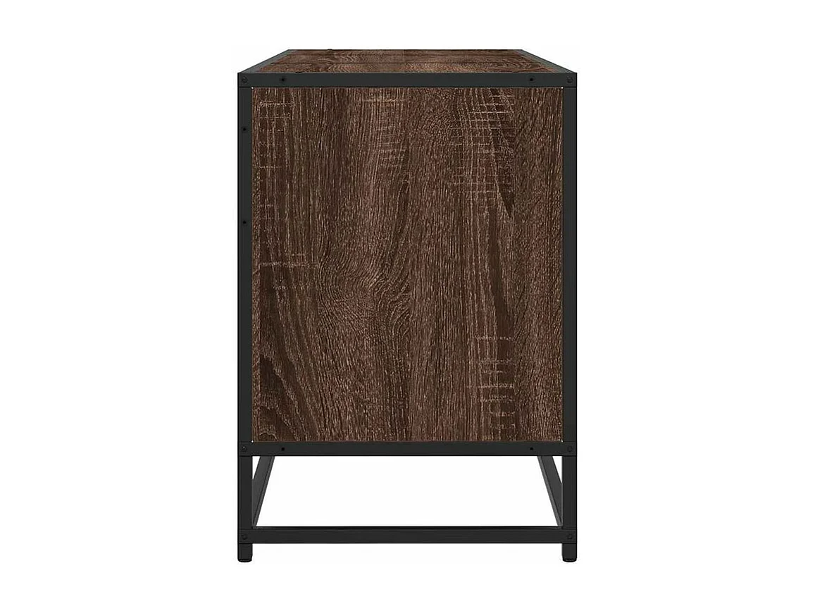 Meuble TV chêne marron 150x35x41 bois d'ingénierie et métal