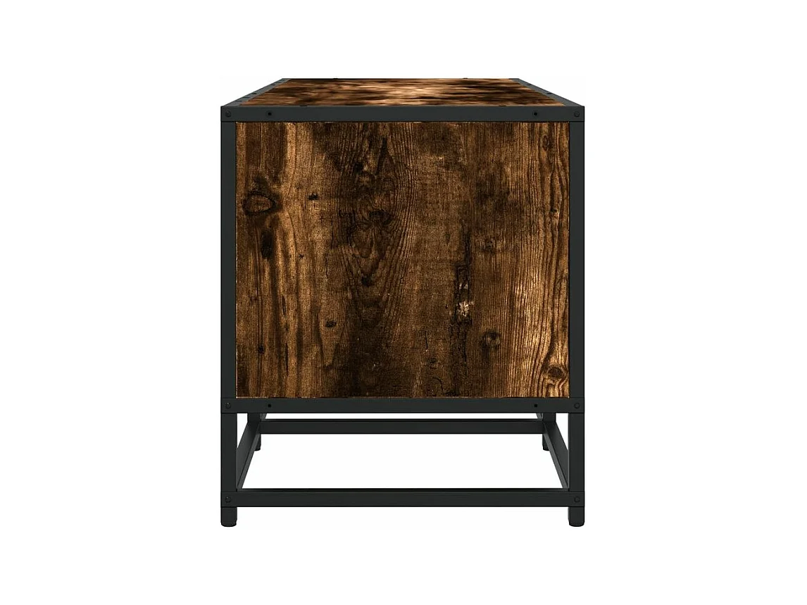 Meuble TV chêne fumé 180x35x41 bois d'ingénierie