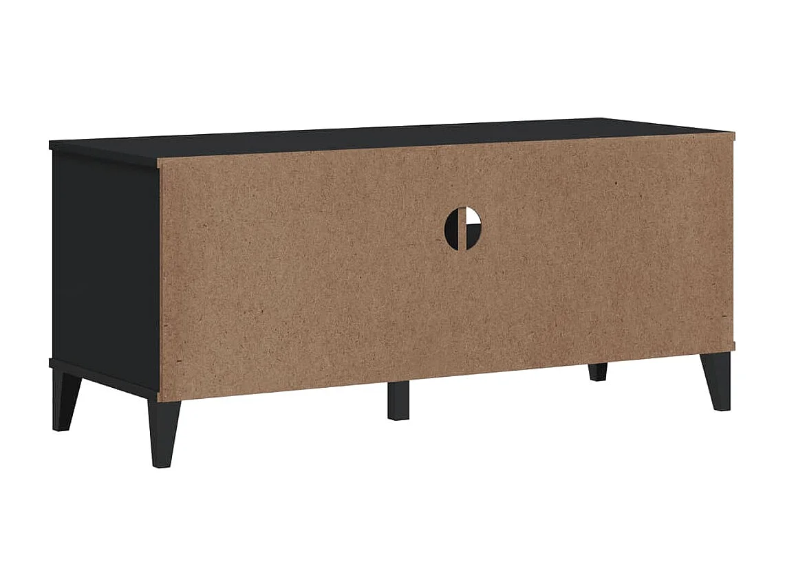 Meuble TV VIKEN noir bois de pin solide