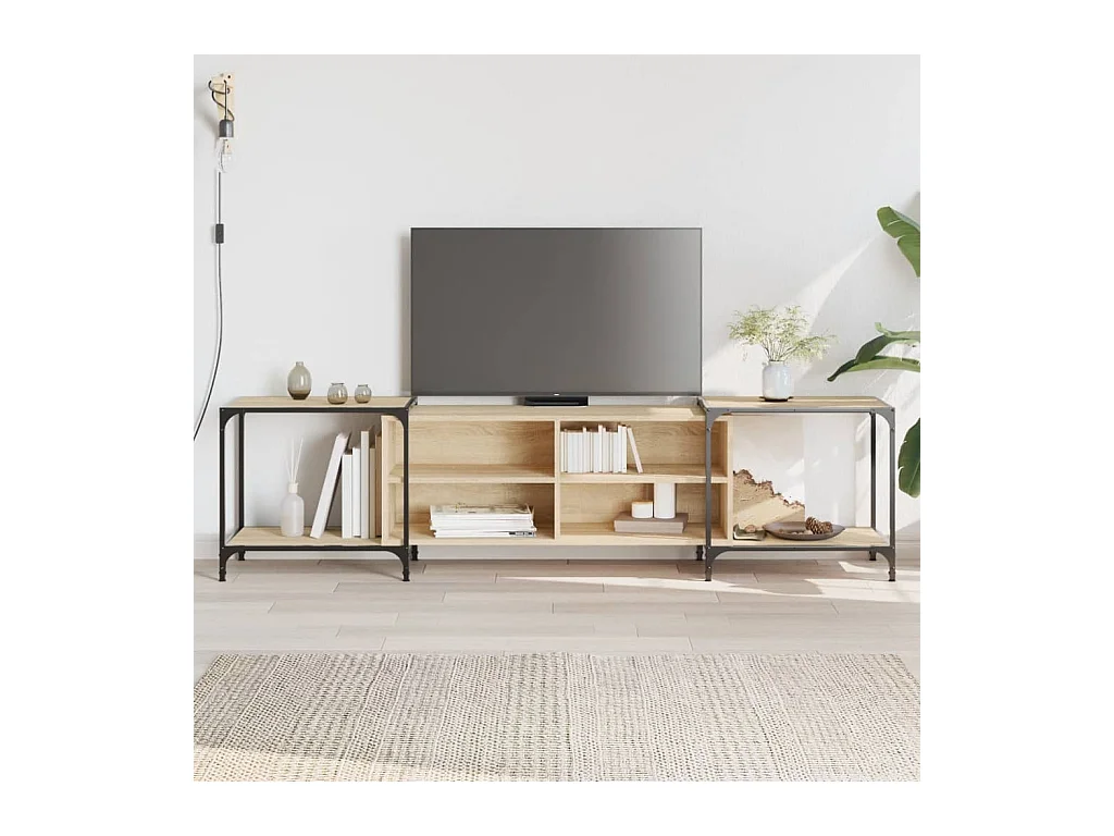 Meuble TV chêne sonoma 203x37x50 bois d'ingénierie
