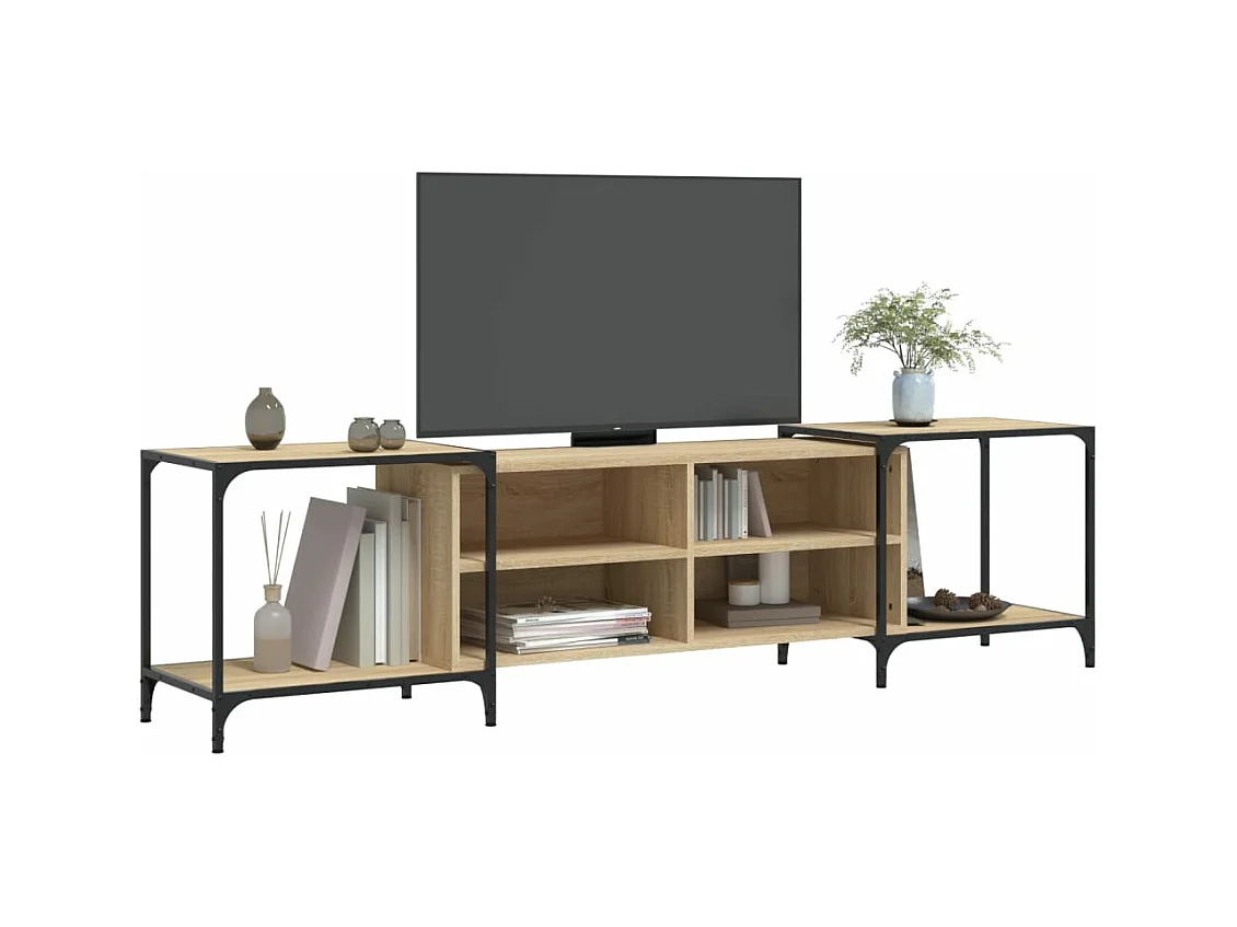 Meuble TV chêne sonoma 203x37x50 bois d'ingénierie