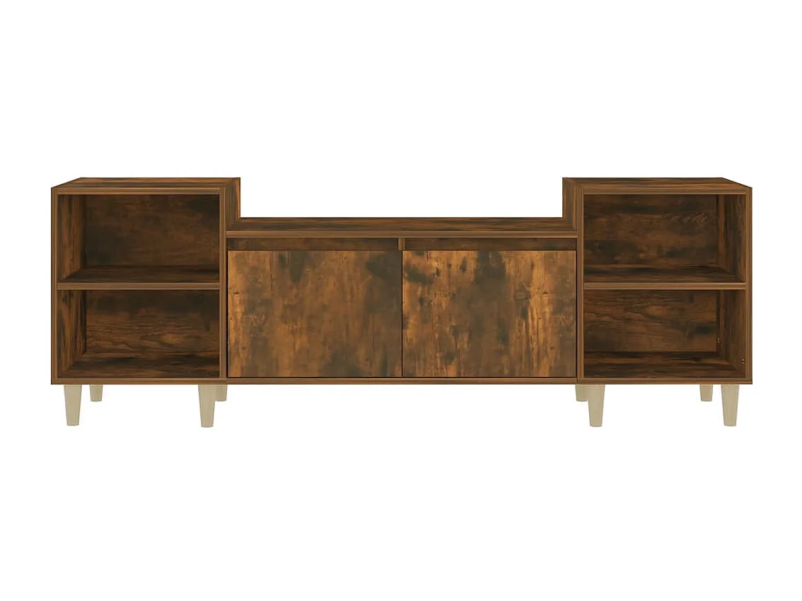 Meuble TV Chêne fumé 160x35x55 Bois d'ingénierie