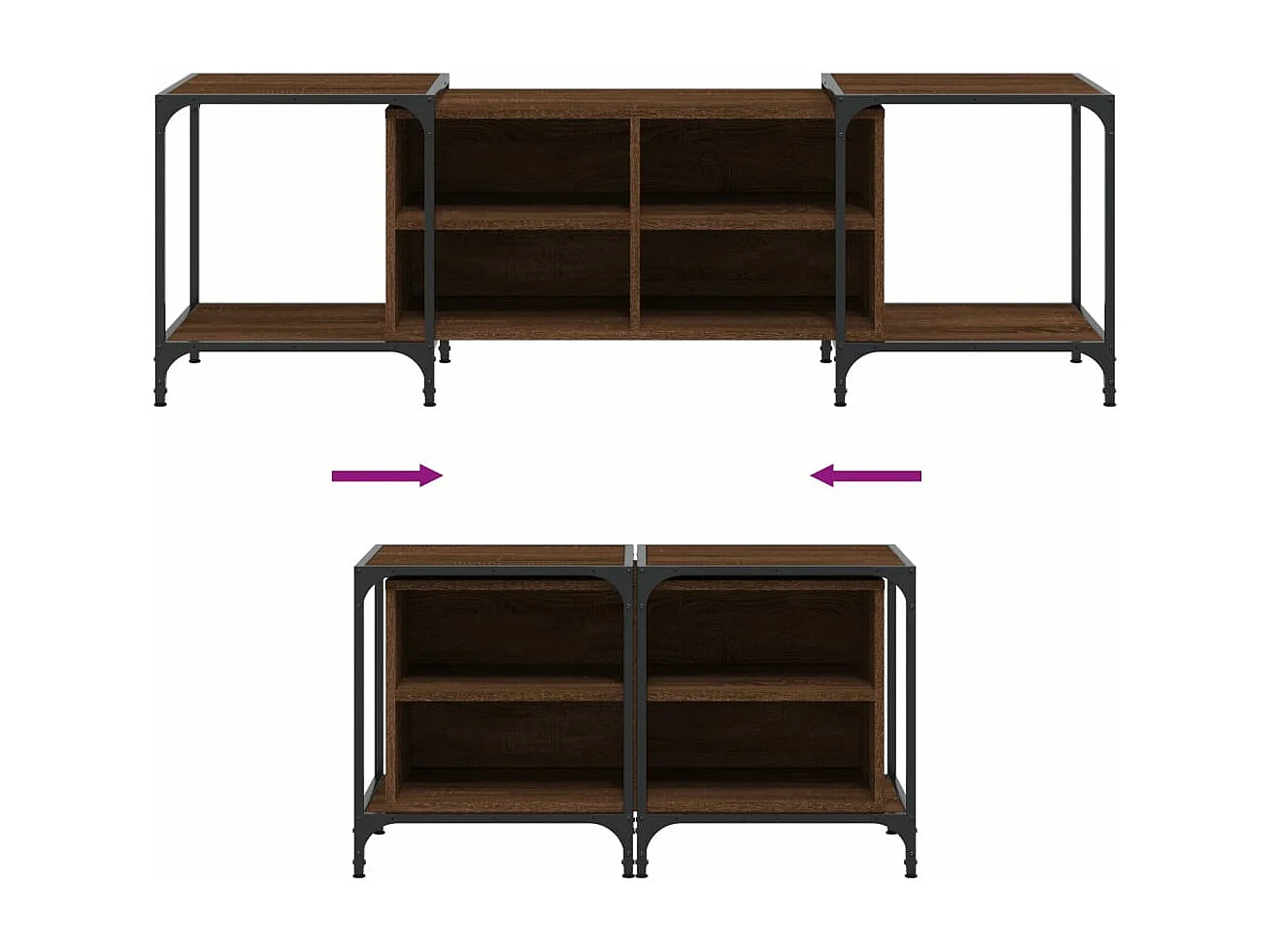 Meuble TV chêne marron 153x37x50 bois d'ingénierie