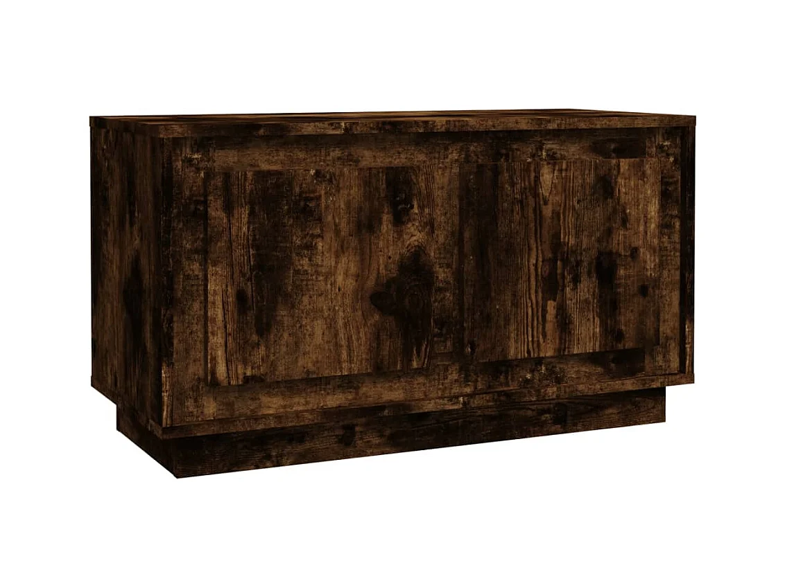 Meuble TV chêne fumé 80x35x45 bois d'ingénierie