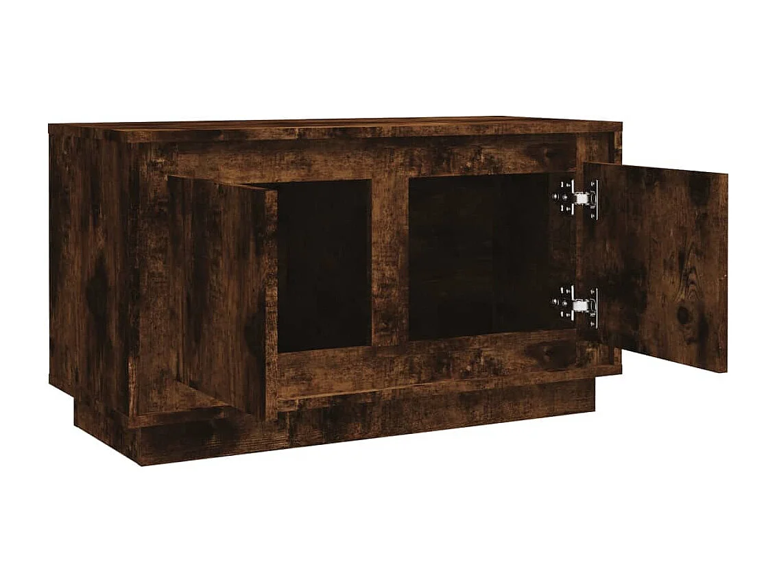 Meuble TV chêne fumé 80x35x45 bois d'ingénierie
