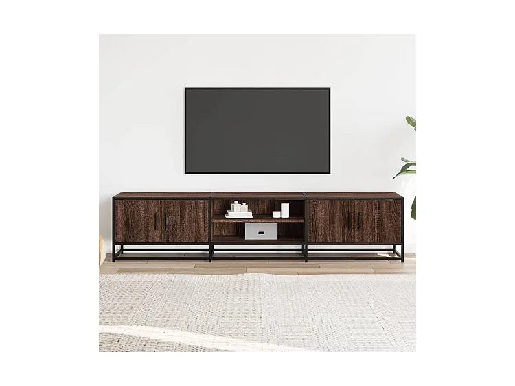 Meuble TV chêne marron 180x35x41 bois d'ingénierie