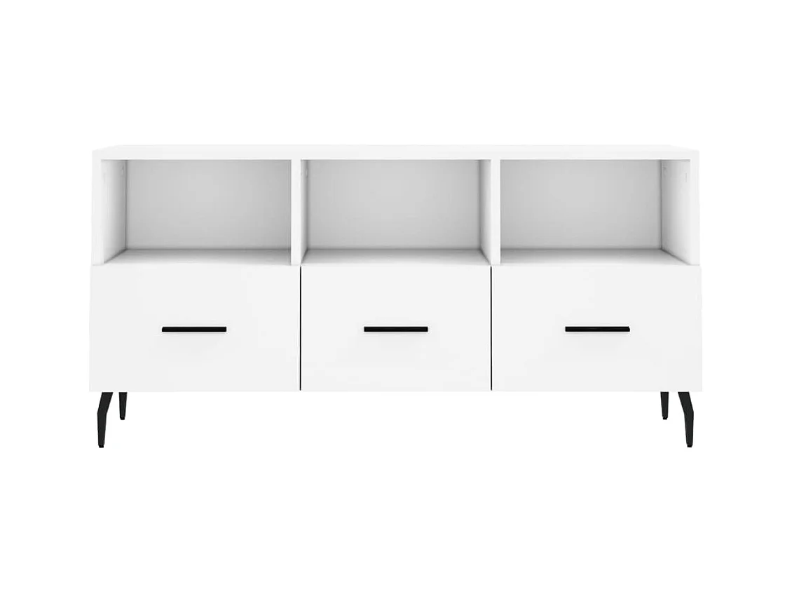 Meuble TV blanc 102x36x50 bois d'ingénierie