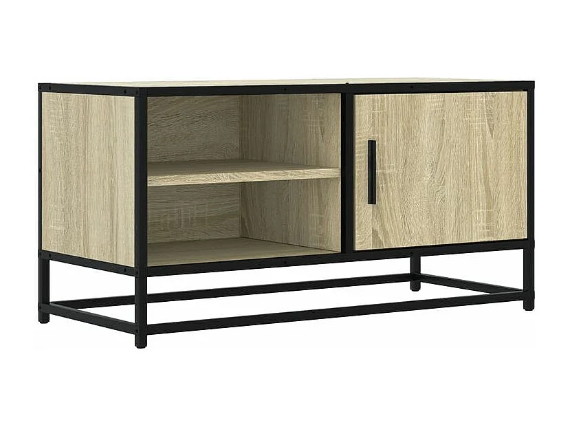 Meuble TV chêne sonoma 80x34,5x40 bois d'ingénierie et métal