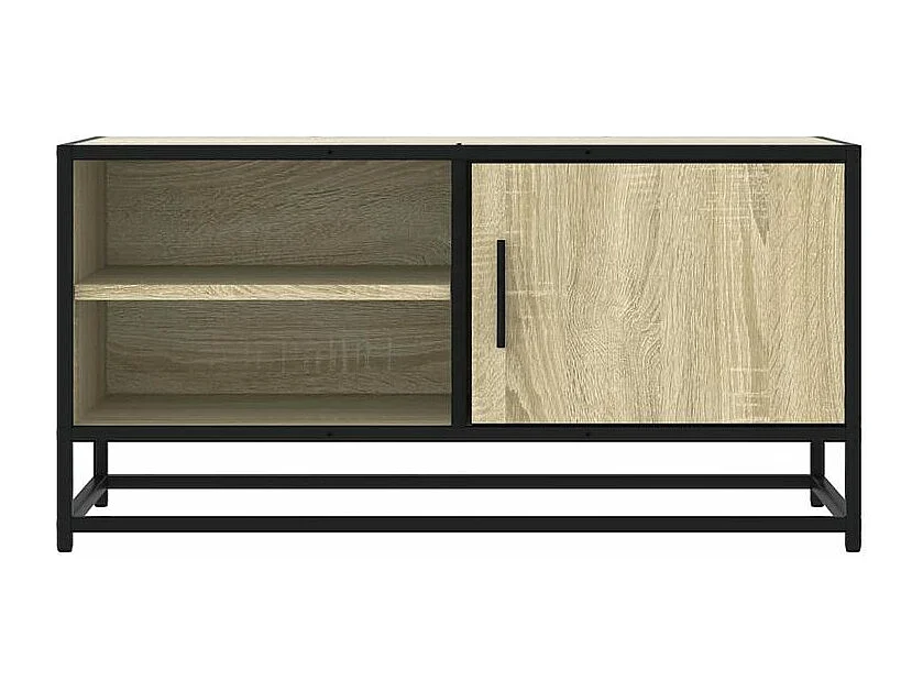 Meuble TV chêne sonoma 80x34,5x40 bois d'ingénierie et métal