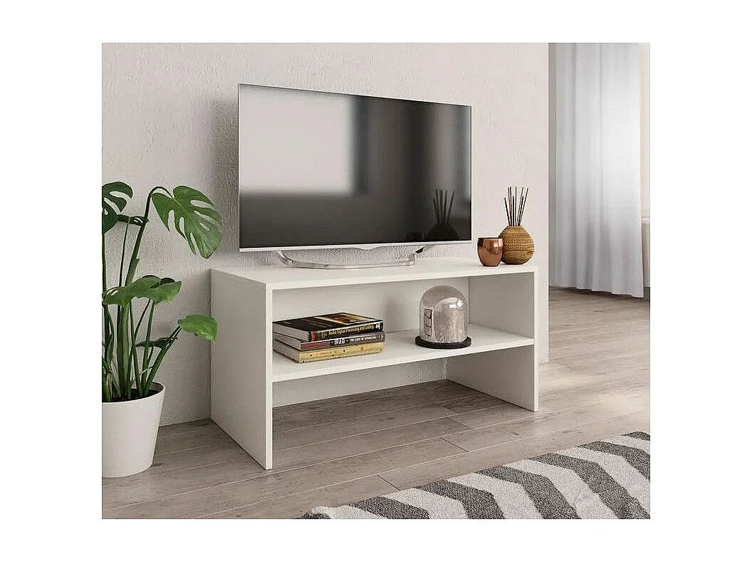 Meuble TV bois blanc Thela 80cm