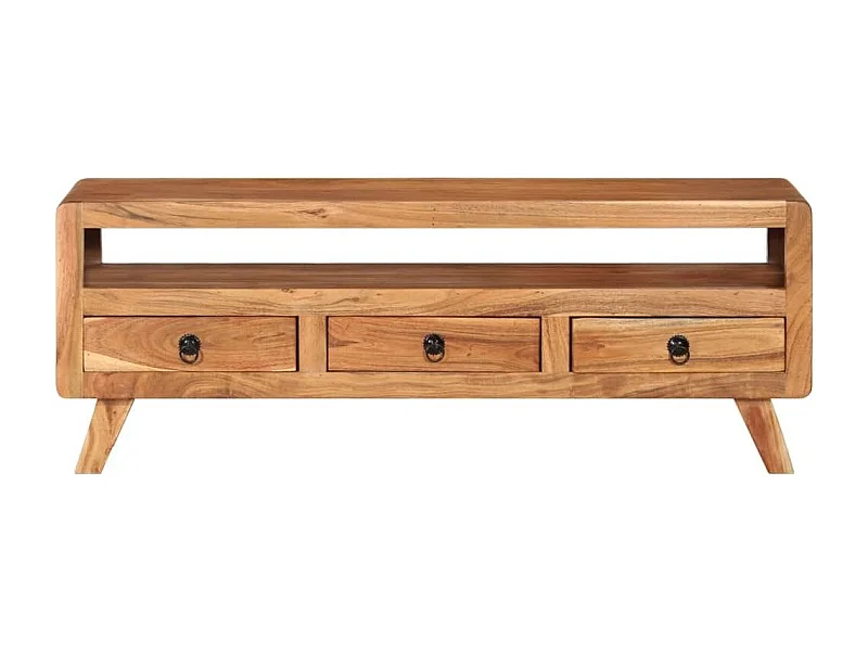 Meuble TV 110x30x40 Bois d'acacia massif 2