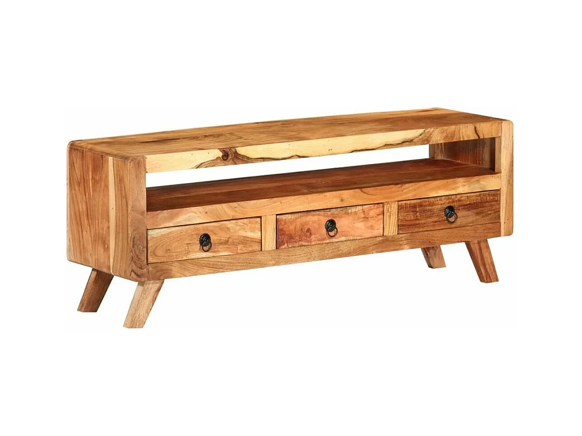 Meuble TV 110x30x40 Bois d'acacia massif 2