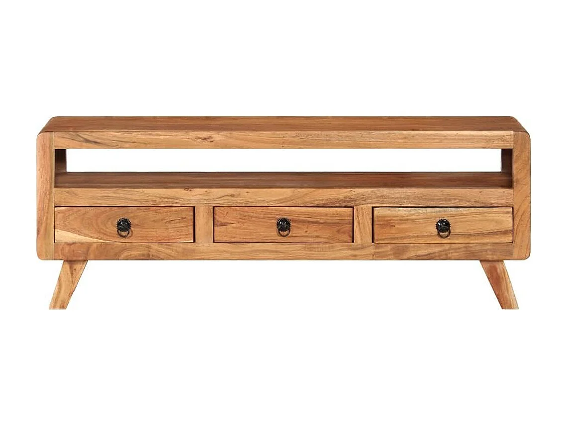 Meuble TV 110x30x40 Bois d'acacia massif 2