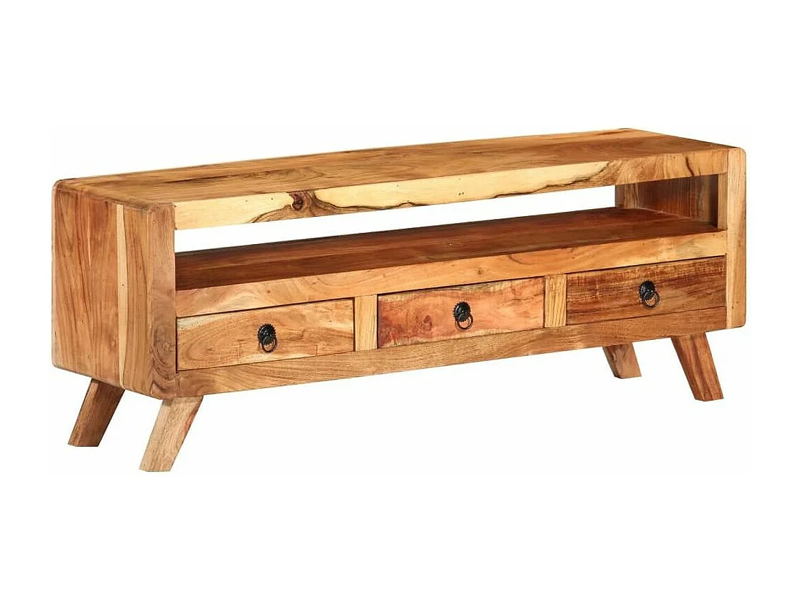 Meuble TV 110x30x40 Bois d'acacia massif 2