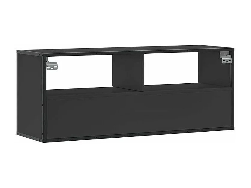 Meuble TV noir 100x31x39,5 bois d'ingénierie et métal