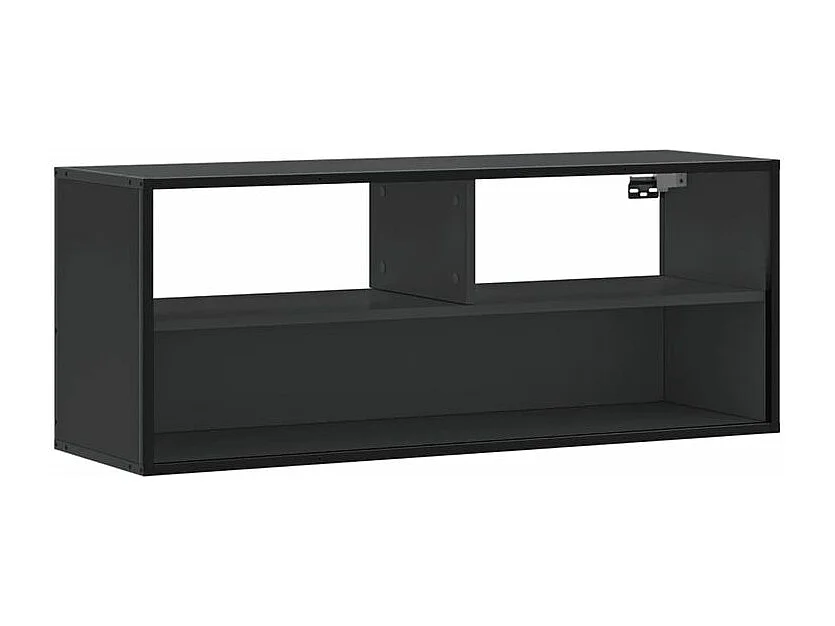 Meuble TV noir 100x31x39,5 bois d'ingénierie et métal