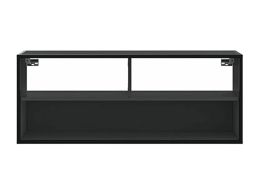 Meuble TV noir 100x31x39,5 bois d'ingénierie et métal