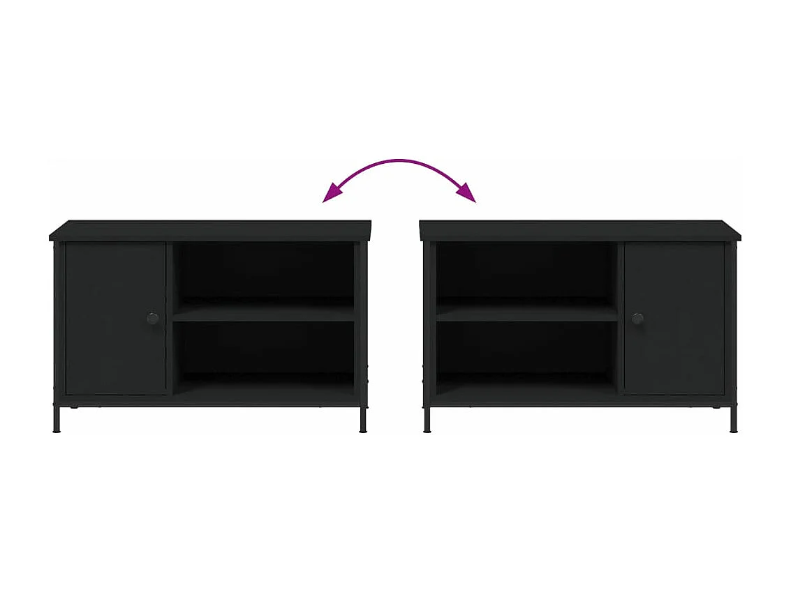 Meuble TV Noir 80x40x50 Bois d'ingénierie