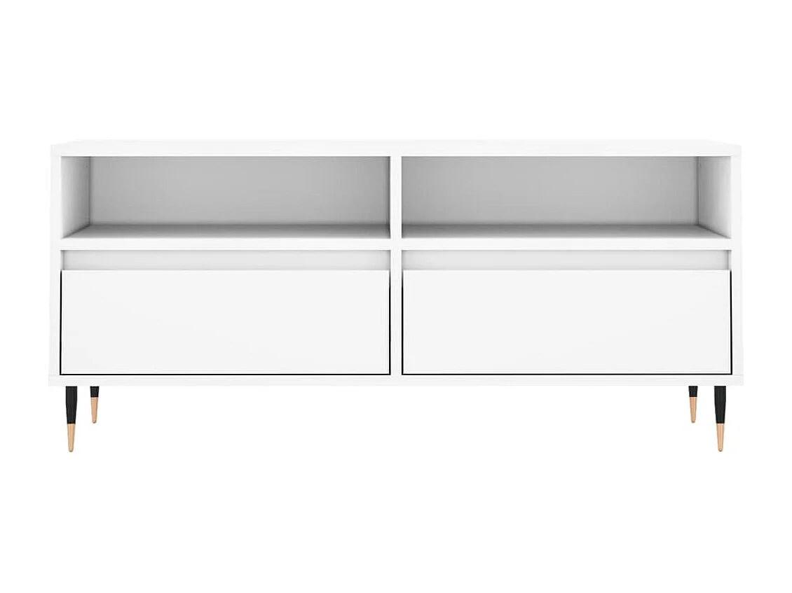 Meuble TV blanc 100x34,5x44,5 bois d'ingénierie