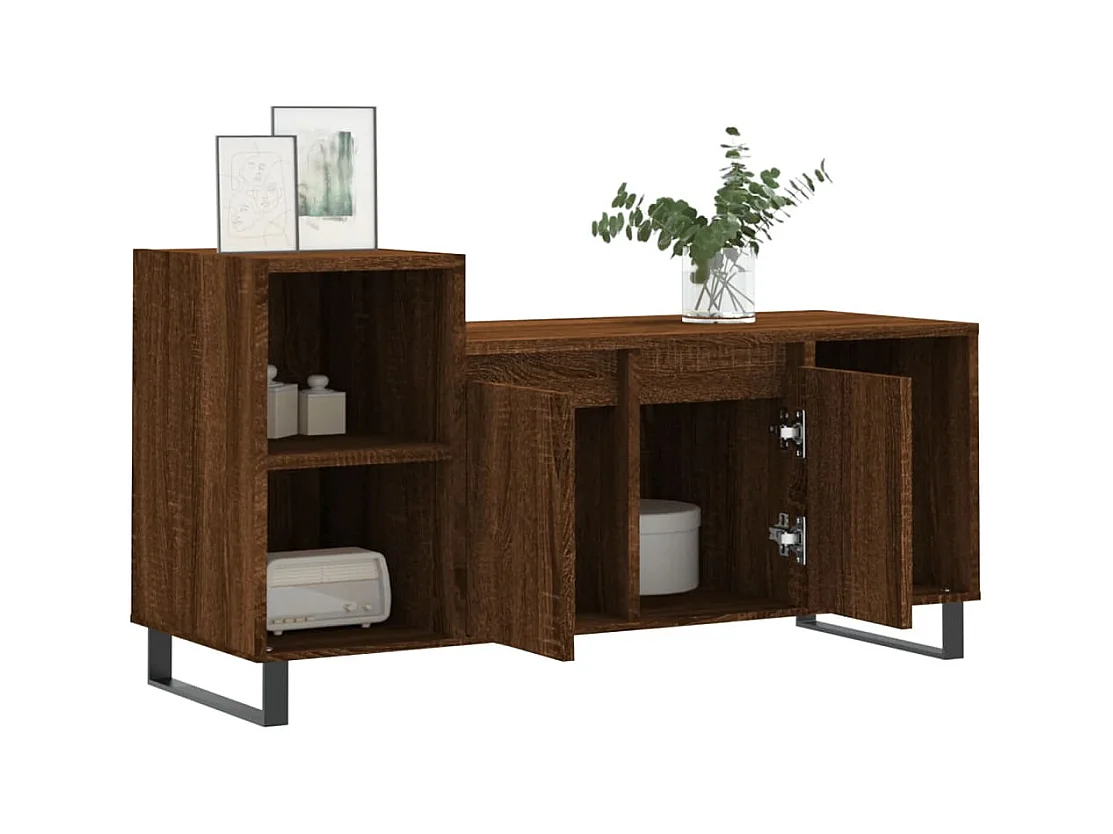 Meuble TV Chêne marron 100x35x55 Bois d'ingénierie