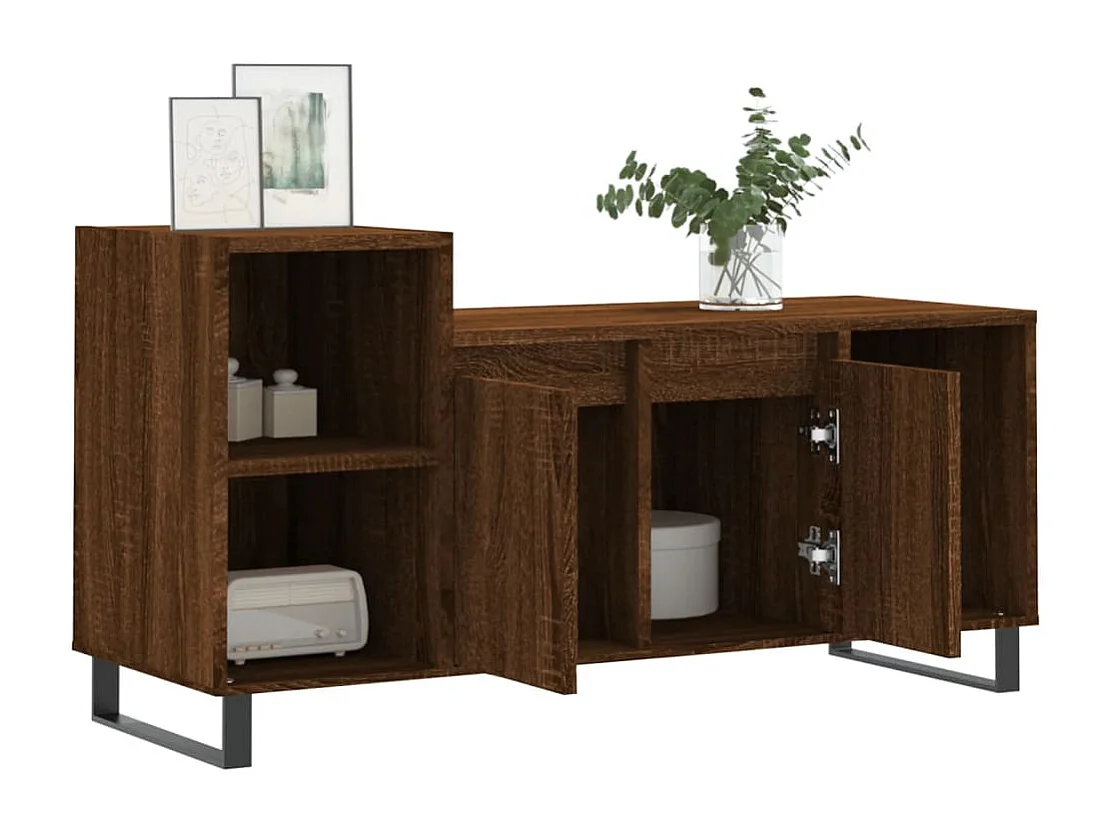 Meuble TV Chêne marron 100x35x55 Bois d'ingénierie