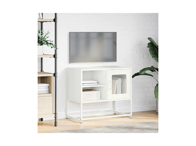 Meuble TV blanc 68x39x60,5 acier