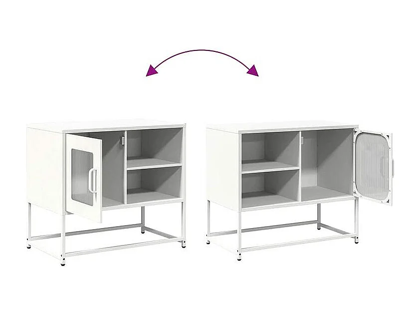 Meuble TV blanc 68x39x60,5 acier