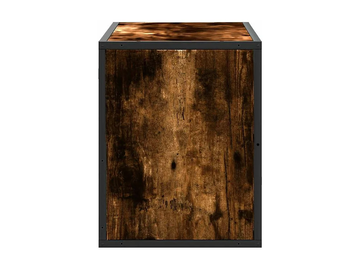 Meuble TV chêne fumé 80x31x39,5 bois d'ingénierie et métal