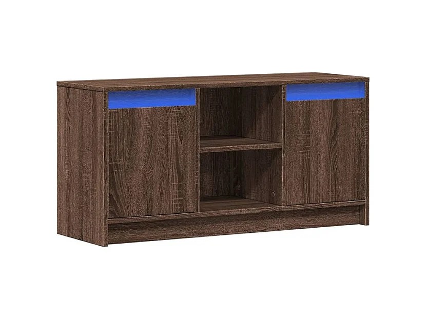 Meuble TV avec LED chêne marron 100x34x50 bois d'ingénierie