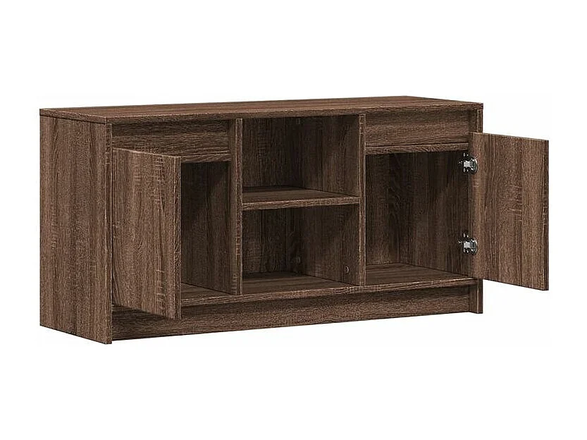 Meuble TV avec LED chêne marron 100x34x50 bois d'ingénierie