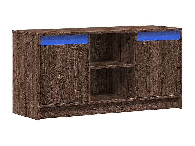 Meuble TV avec LED chêne marron 100x34x50 bois d'ingénierie