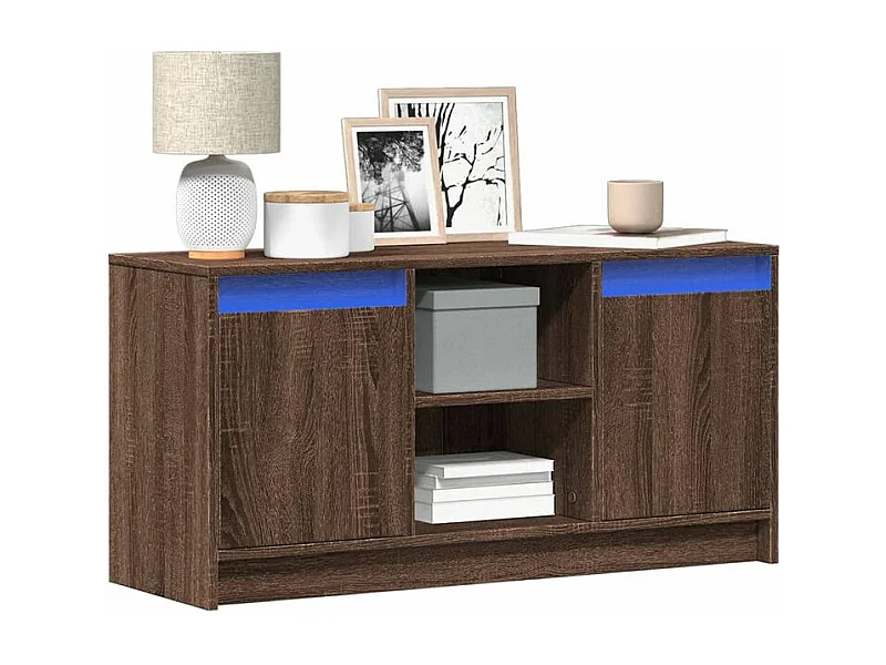 Meuble TV avec LED chêne marron 100x34x50 bois d'ingénierie