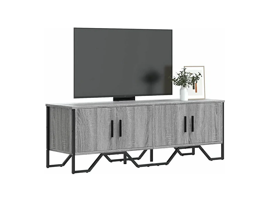 Meuble TV sonoma gris 122x34x41 bois d'ingénierie